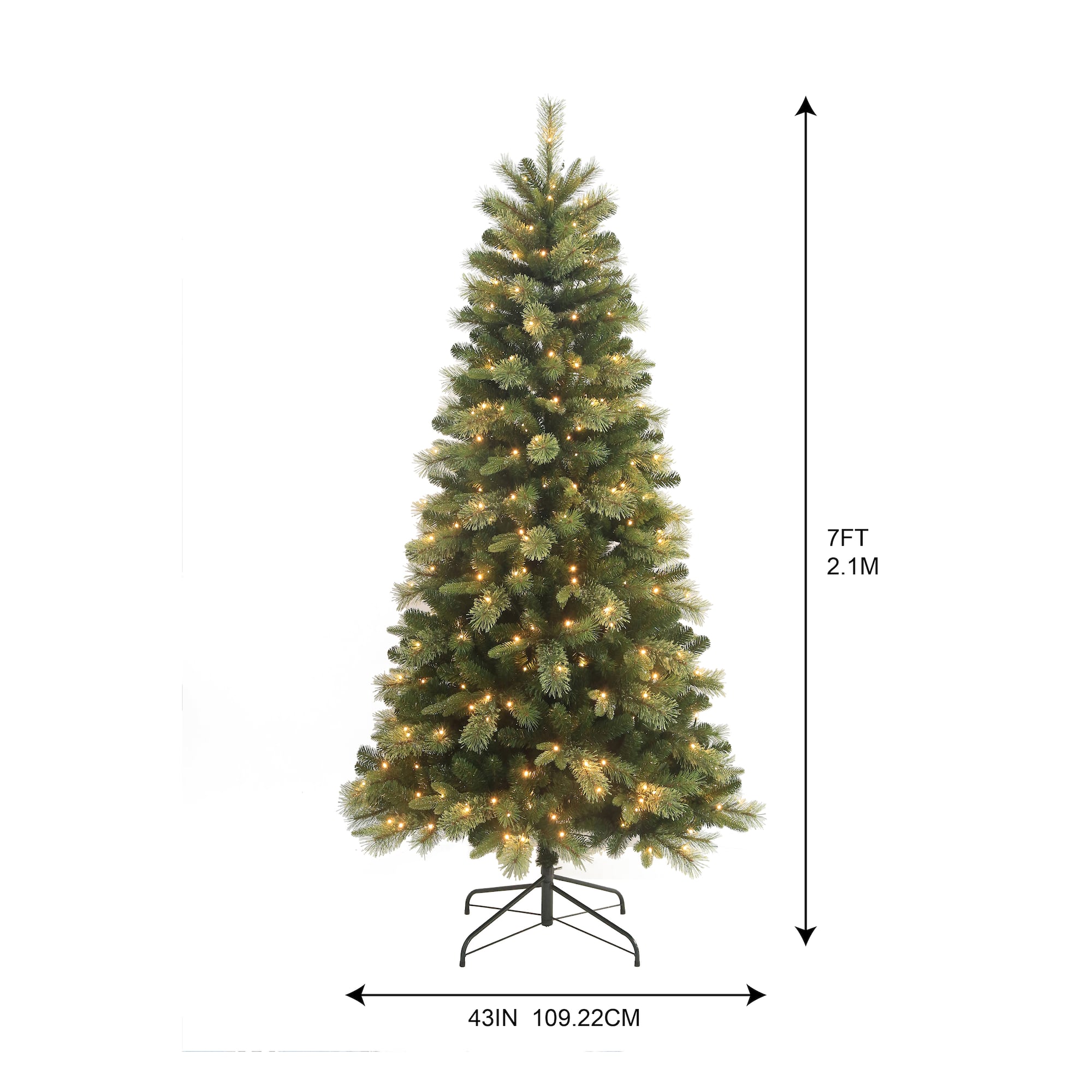 7ft. Pre-Lit Gilded Spruce Artificial Christmas Tree, Warm White LED Lights by Ashland®